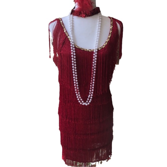 NWT Charades Fashion Flapper Halloween Costume Women’s Small Bonus Accessories - Picture 4 of 16